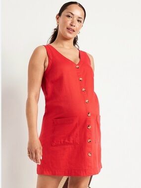 Maternity Sleeveless Jean Mini Dress